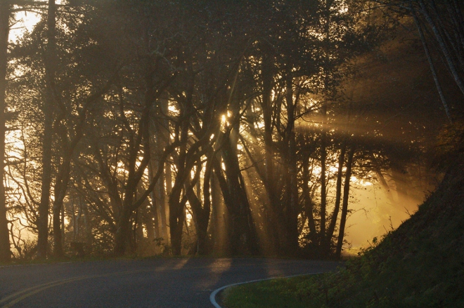 sunset on an OP backroad